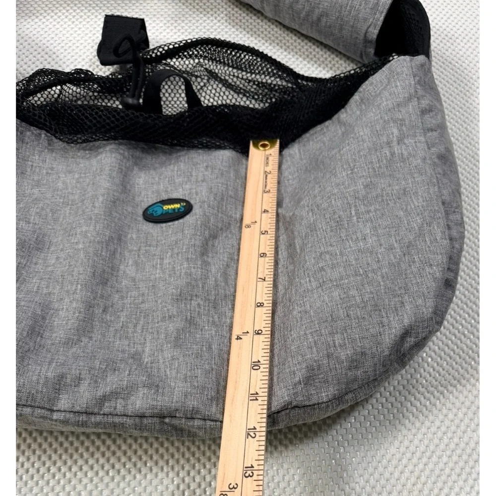 Ownpets Grey Hands Free Pet Sling Carrier Adjustable Padded Shoulder Strap Small